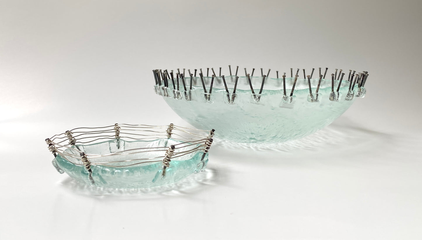 Bowl and silver  wire